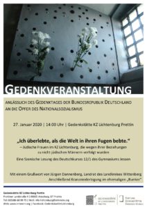 Holocaust-Gedenktag in der Gedenkstätte KZ Lichtenburg Prettin